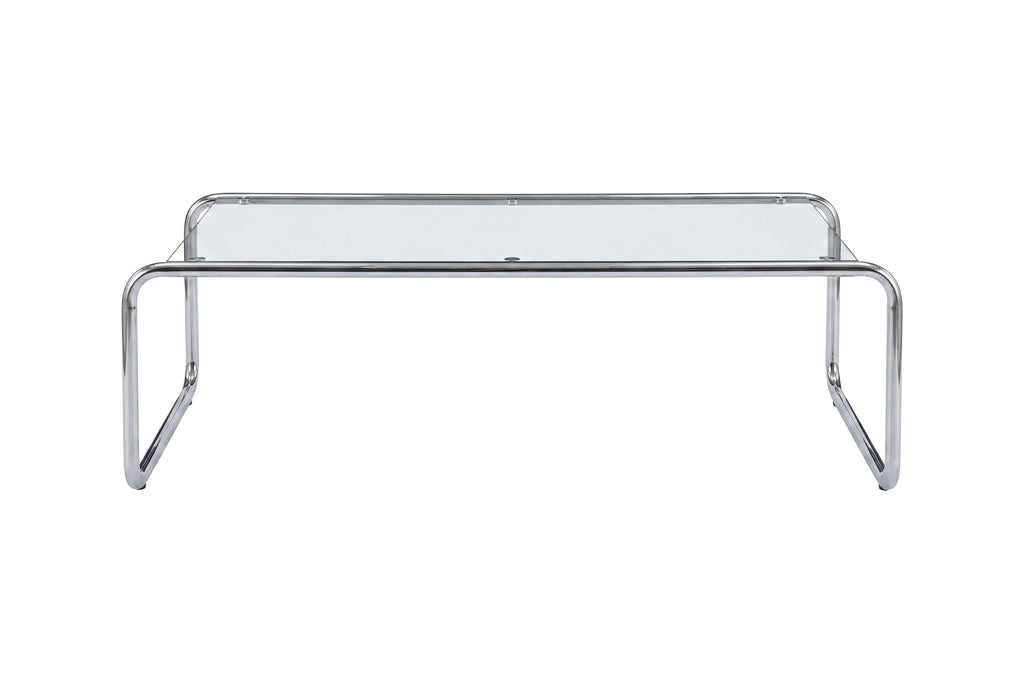 Saturnus soffbord 120x60x37,5 cm silverkrom och glas