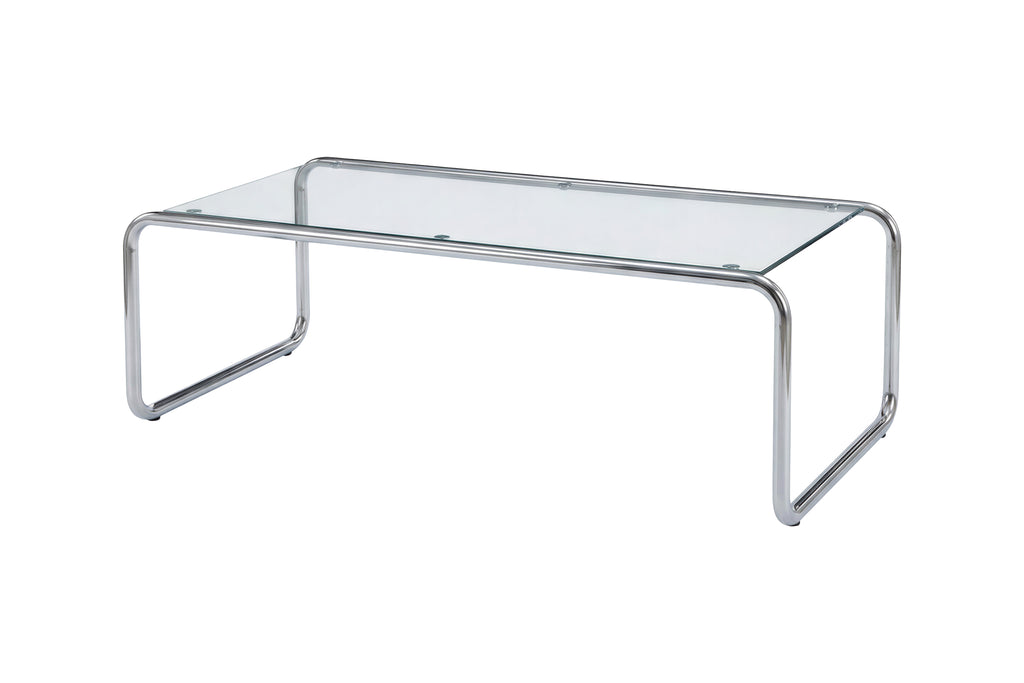 Saturnus soffbord 120x60x37,5 cm silverkrom och glas