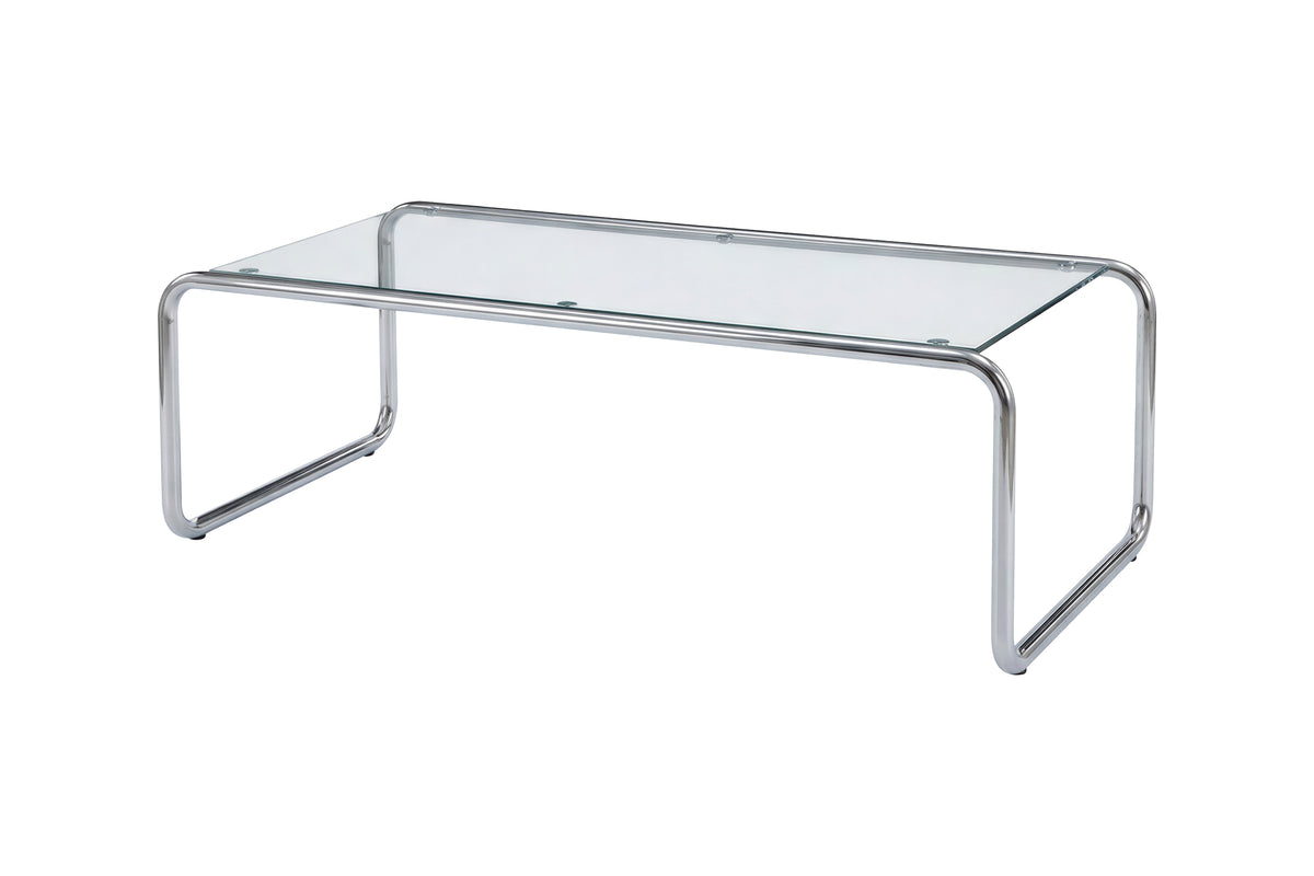 Saturnus soffbord 120x60x37,5 cm silverkrom och glas