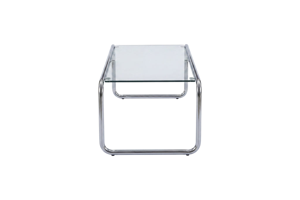 Saturnus soffbord 120x60x37,5 cm silverkrom och glas