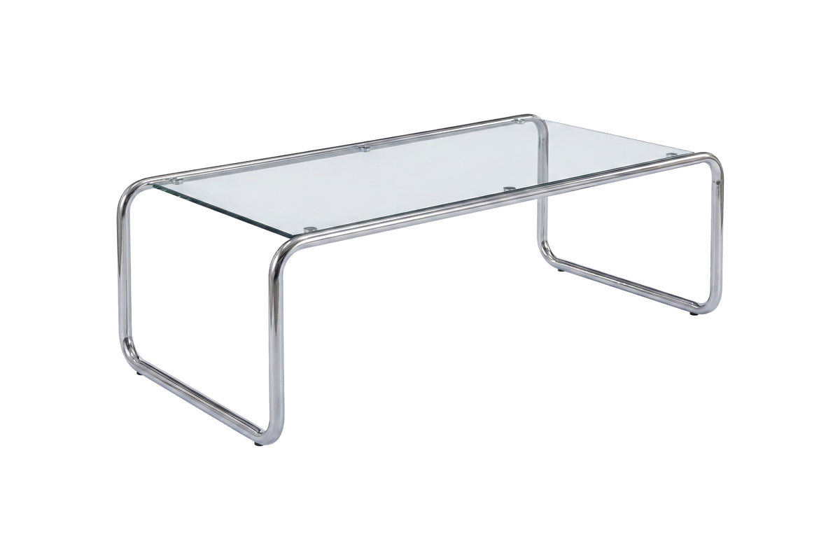 Saturnus soffbord 120x60x37,5 cm silverkrom och glas
