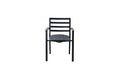 Brasilia stapelbar karmstol 2-pack svart aluminium och teak