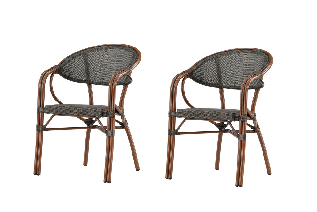 Vila Real kaféstol 2-pack brun/svart