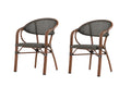 Vila Real kaféstol 2-pack brun/svart