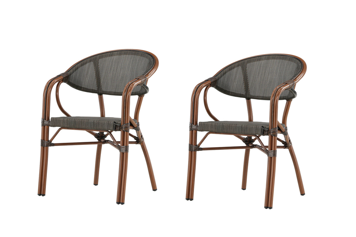 Vila Real kaféstol 2-pack brun/svart