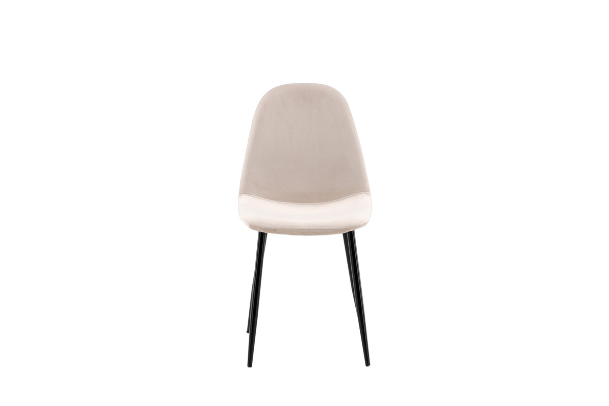Polar matstol 2-pack beige sammet och svarta ben