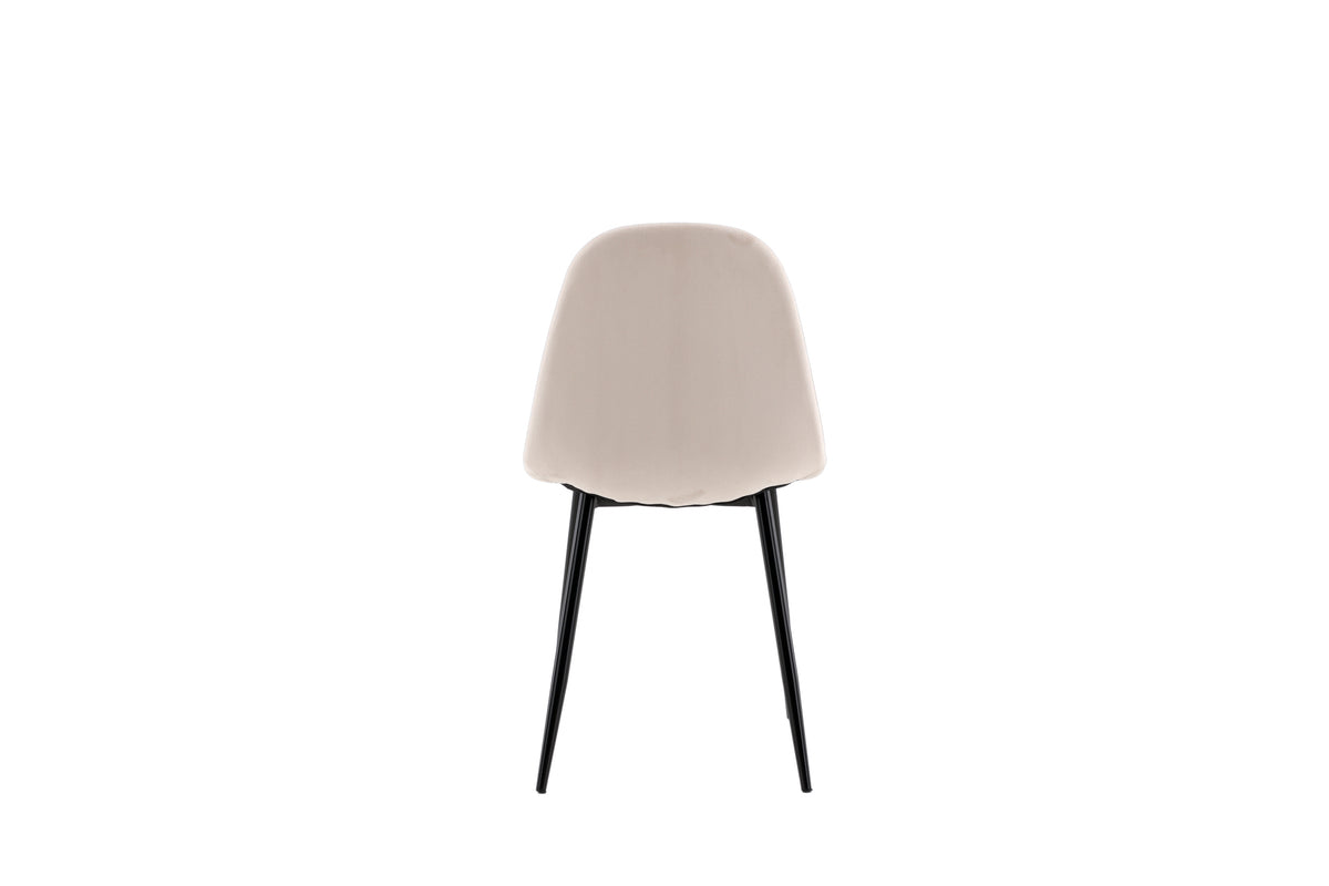 Polar matstol 2-pack beige sammet och svarta ben