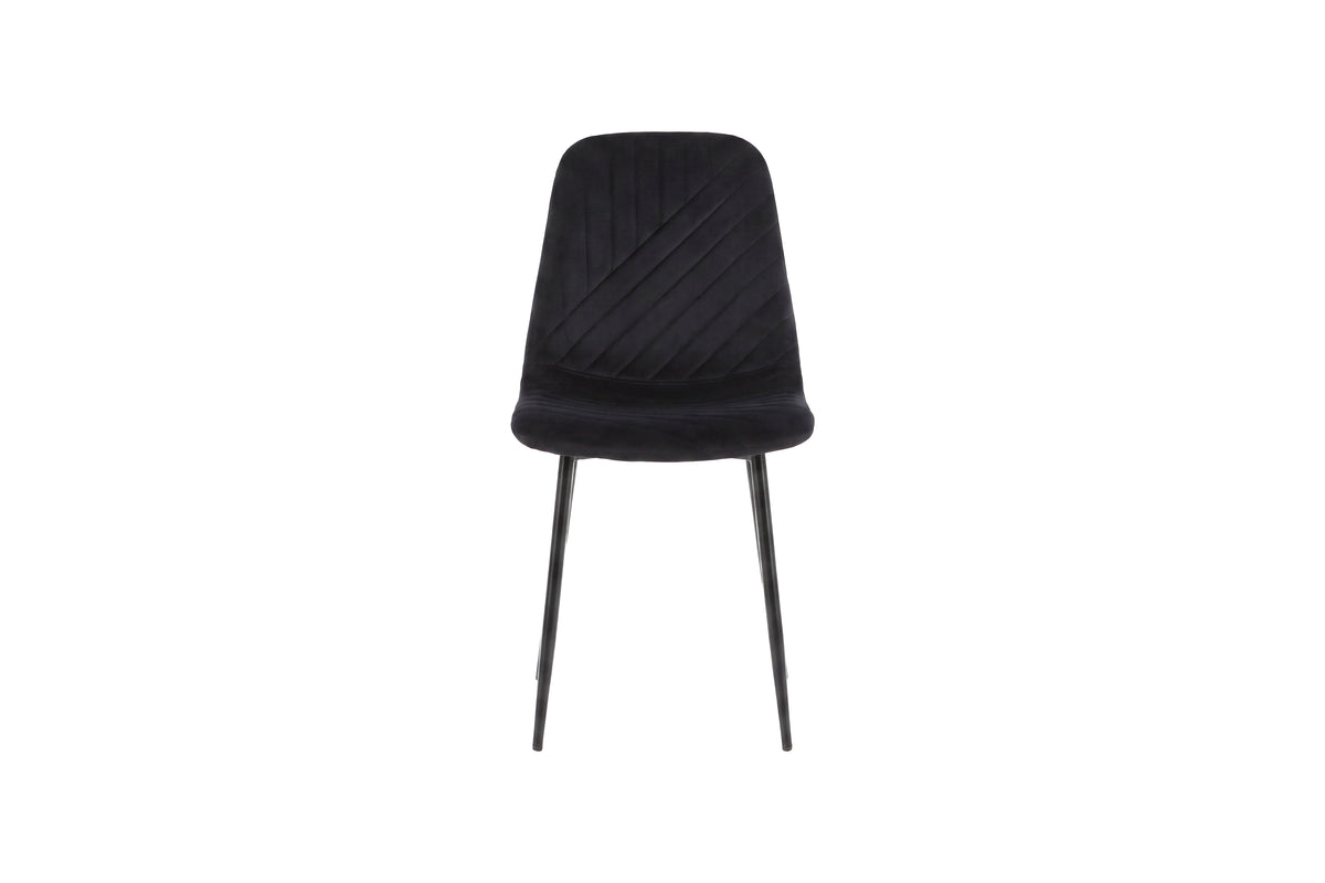 Polar Diamond matstol 2-pack svart sammet och svart underrede