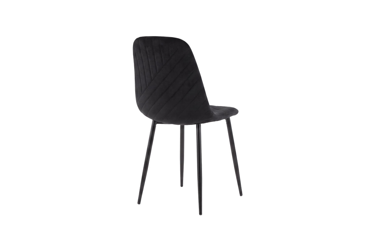 Polar Diamond matstol 2-pack svart sammet och svart underrede