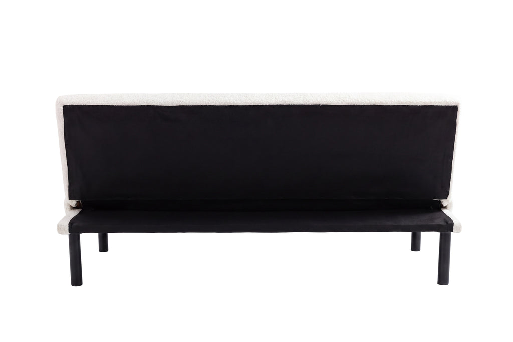 Bodil bäddsoffa svart och vit teddy