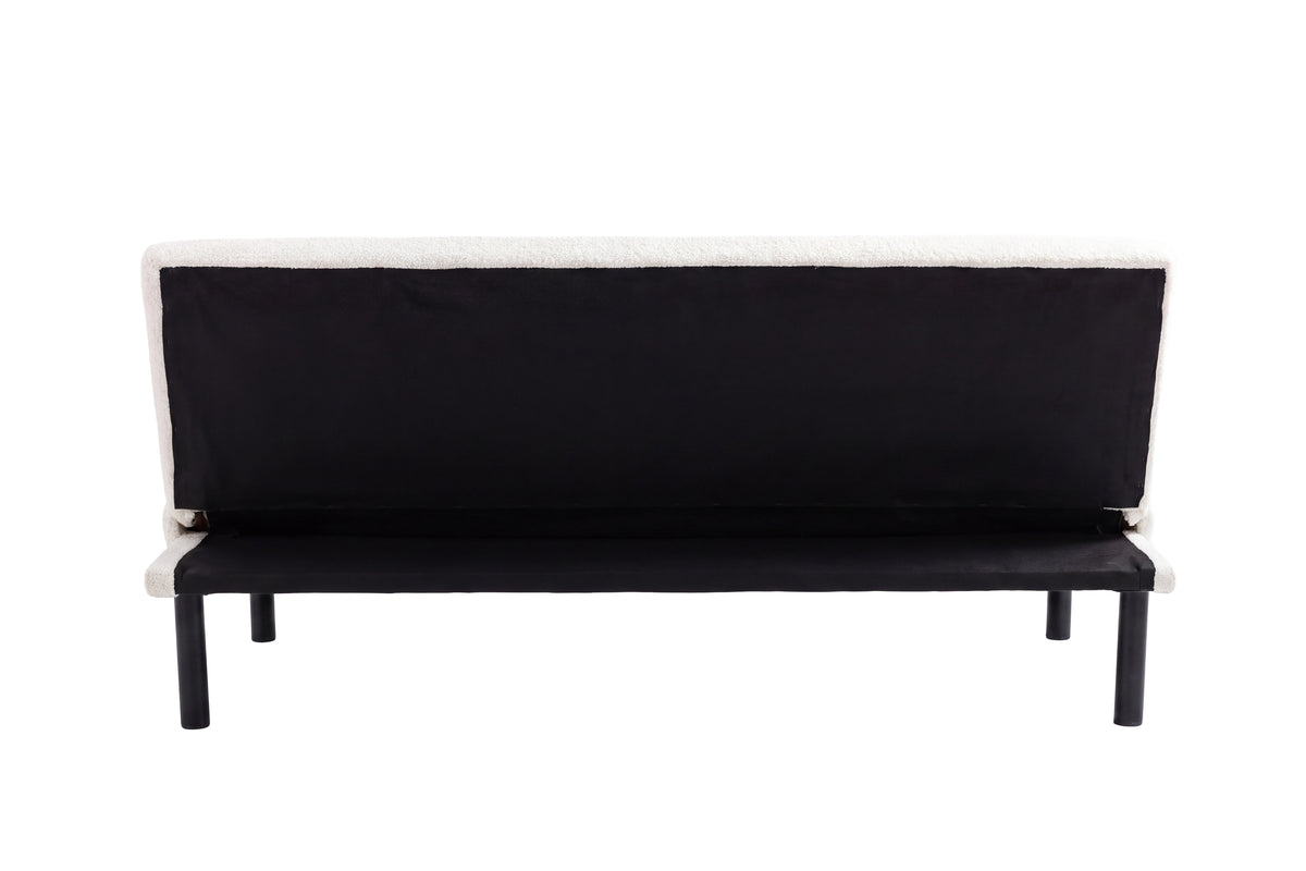 Bodil bäddsoffa svart och vit teddy