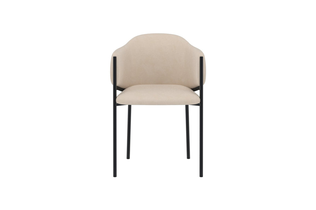 Evelina matstol 2-pack svart och beige sammet