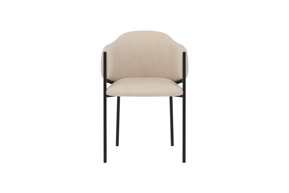 Evelina matstol 2-pack svart och beige sammet