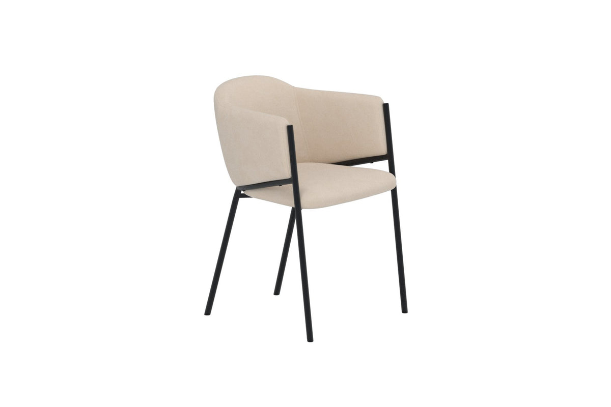 Evelina matstol 2-pack svart och beige sammet
