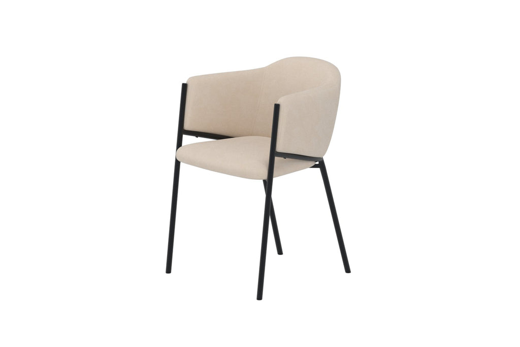 Evelina matstol 2-pack svart och beige sammet