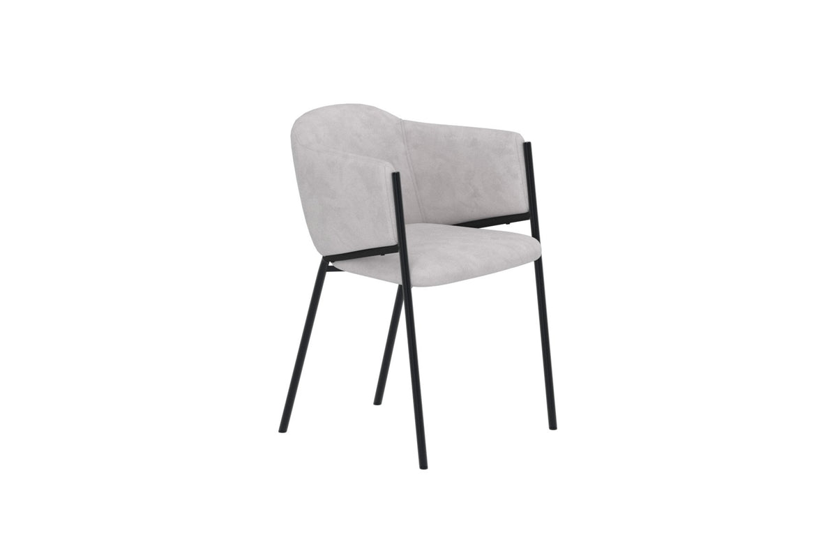Evelina matstol 2-pack svart och ljusgrå sammet