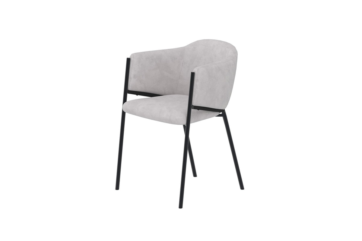 Evelina matstol 2-pack svart och ljusgrå sammet