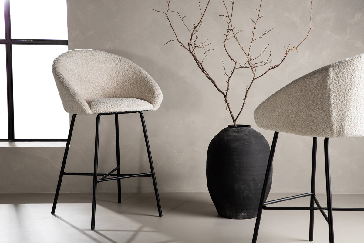Velvet barstol i 2-pack svart/vit