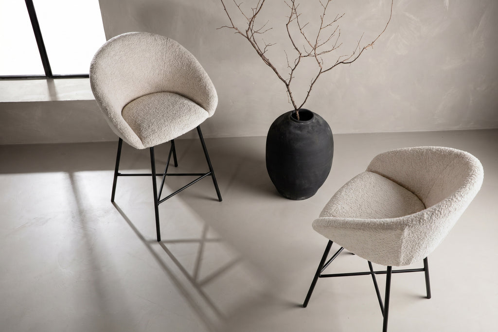 Velvet barstol i 2-pack svart/vit