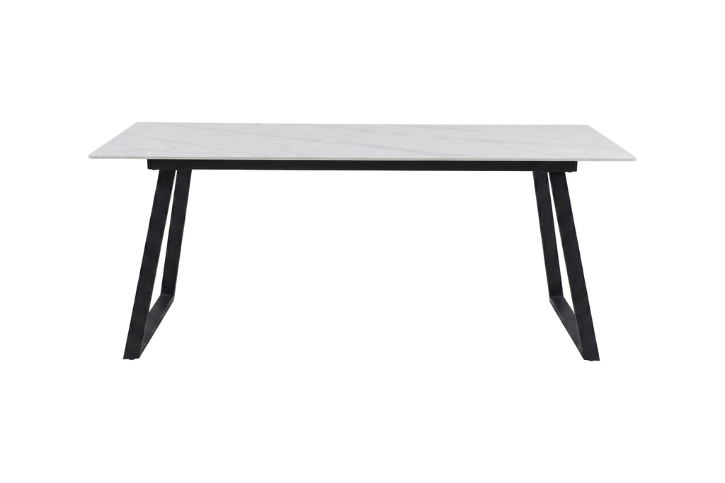 Estelle matbord 200x90 cm svart/vit med marmormönster