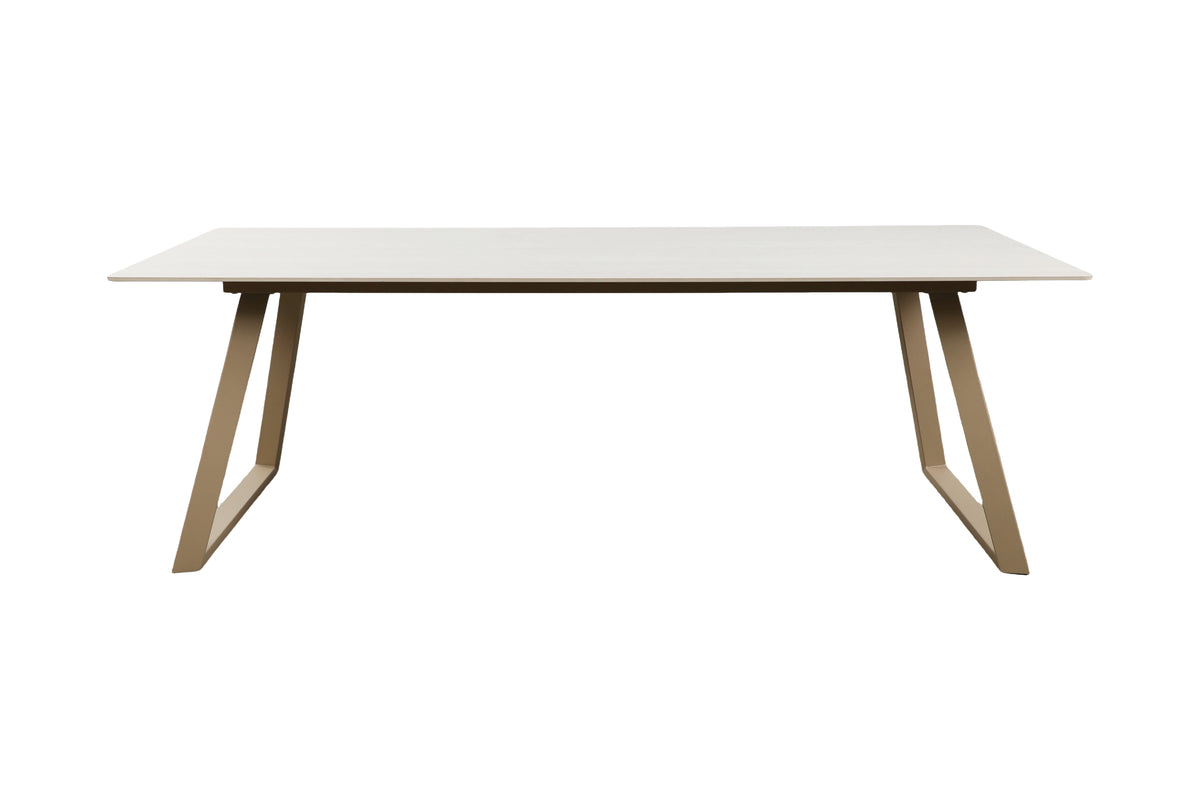 Estelle matbord 200x90 cm beige med marmormönster