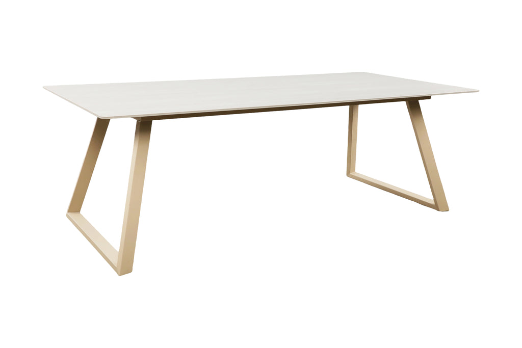 Estelle matbord 200x90 cm beige med marmormönster