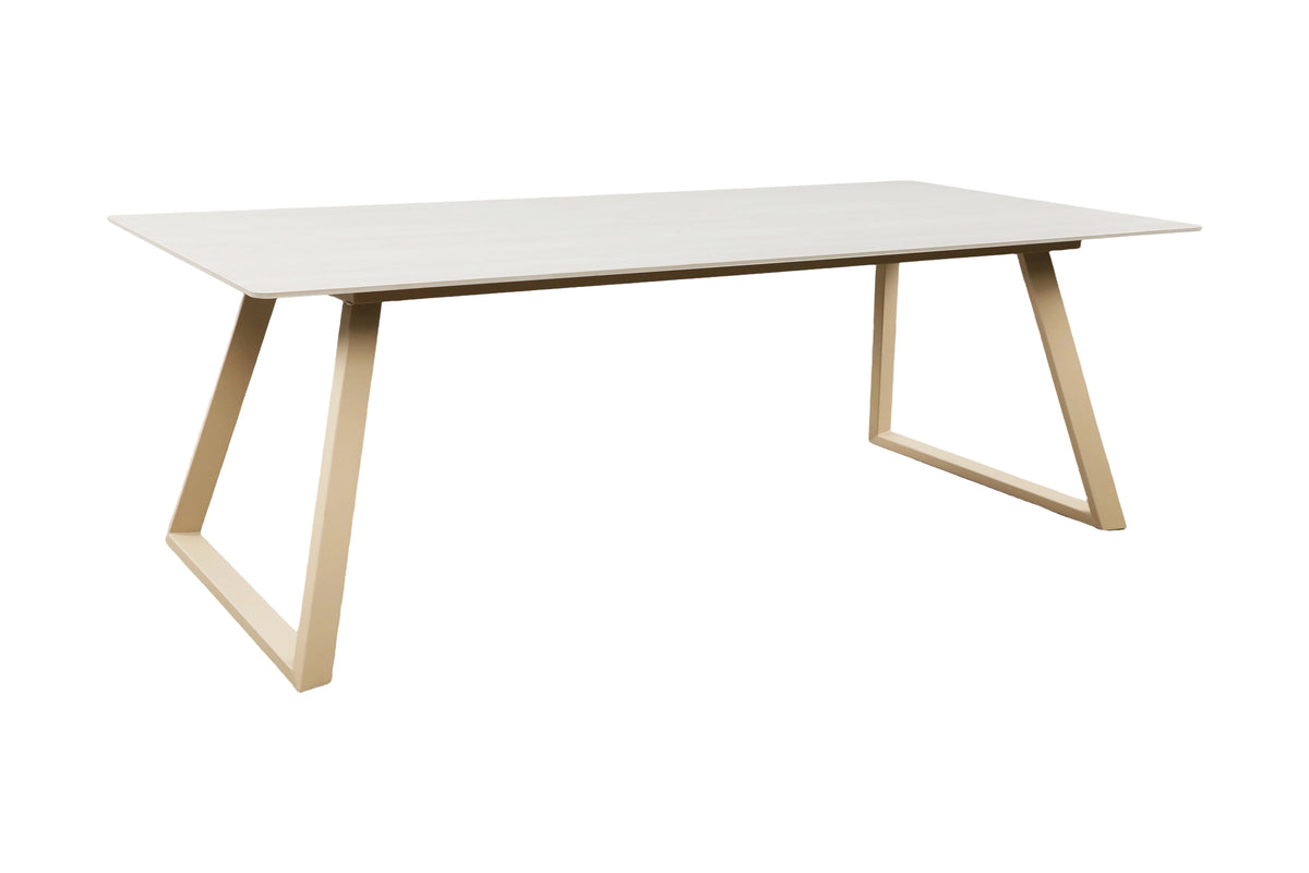 Estelle matbord 200x90 cm beige med marmormönster