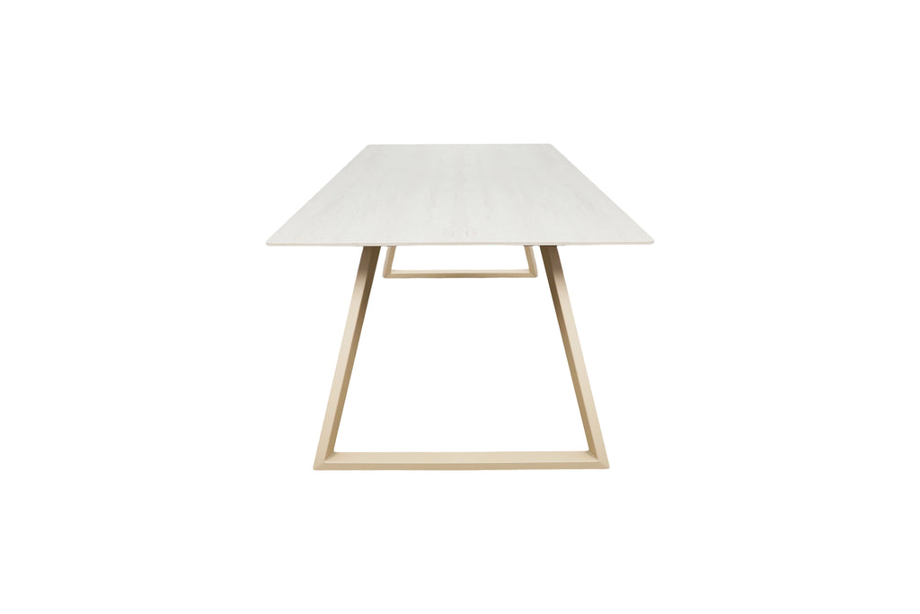 Estelle matbord 200x90 cm beige med marmormönster