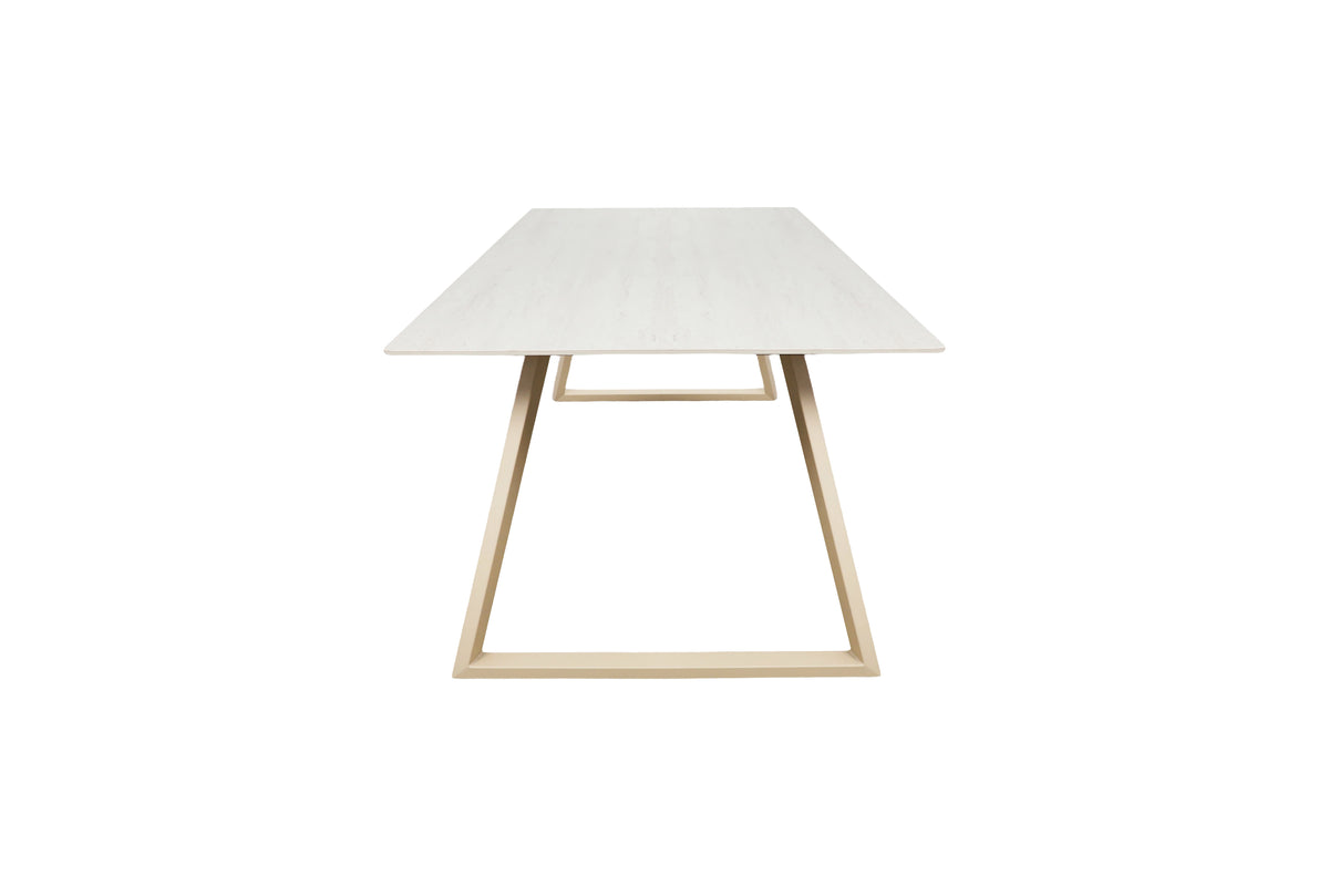 Estelle matbord 200x90 cm beige med marmormönster