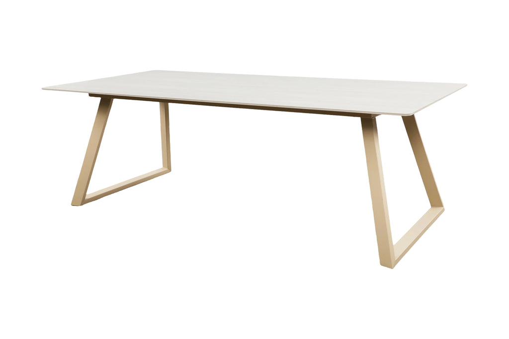 Estelle matbord 200x90 cm beige med marmormönster