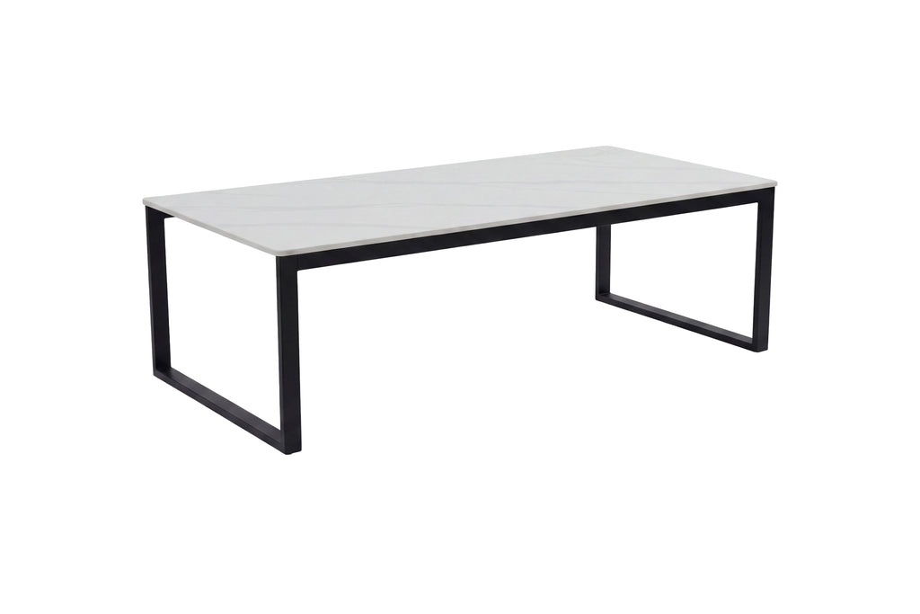 Estelle soffbord 120x60x36 cm svart/vit med marmorutseende