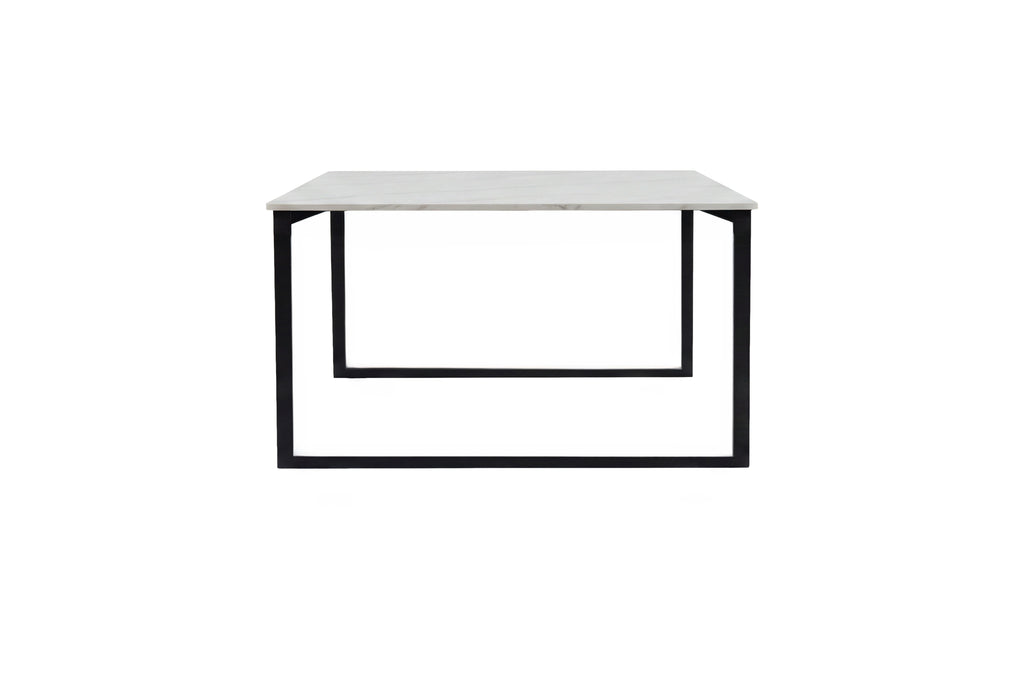 Estelle soffbord 120x60x36 cm svart/vit med marmorutseende
