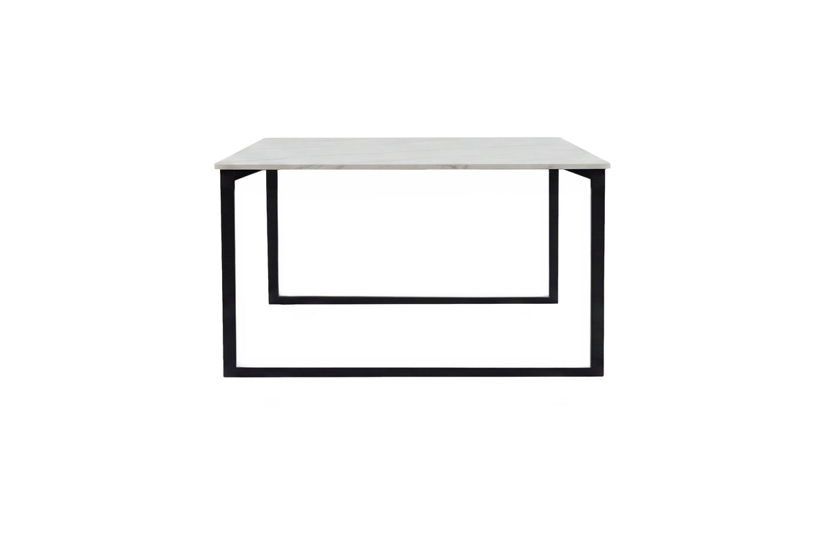 Estelle soffbord 120x60x36 cm svart/vit med marmorutseende