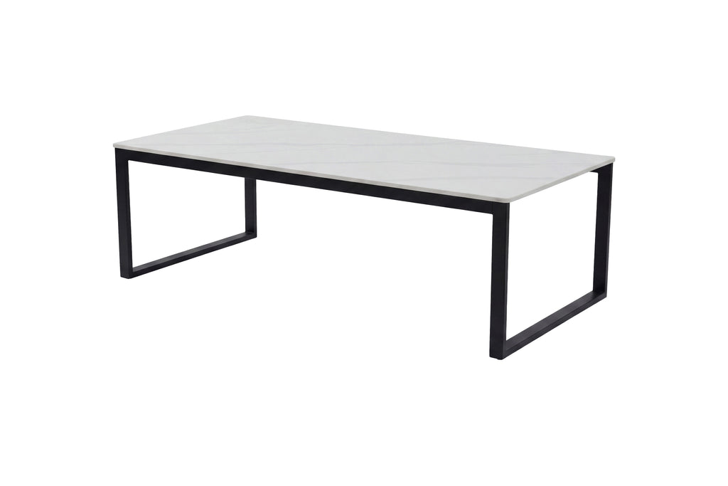 Estelle soffbord 120x60x36 cm svart/vit med marmorutseende