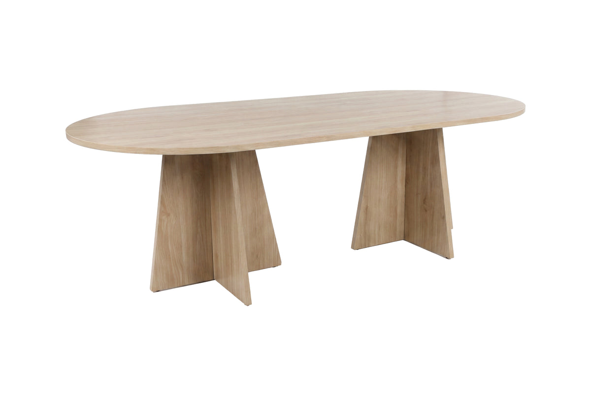 Bootcut ovalt matbord naturfärgad MDF