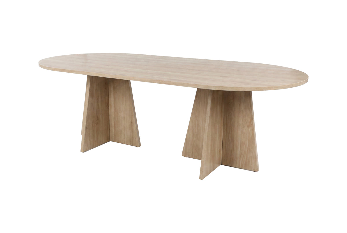 Bootcut ovalt matbord naturfärgad MDF