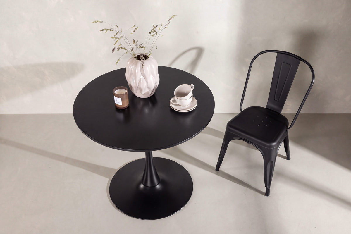 Hamden runt matbord Ø80 cm svart MDF