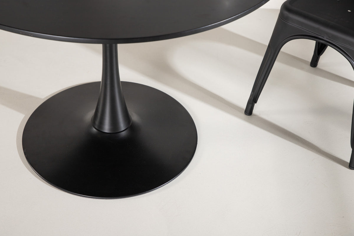 Hamden runt matbord Ø80 cm svart MDF