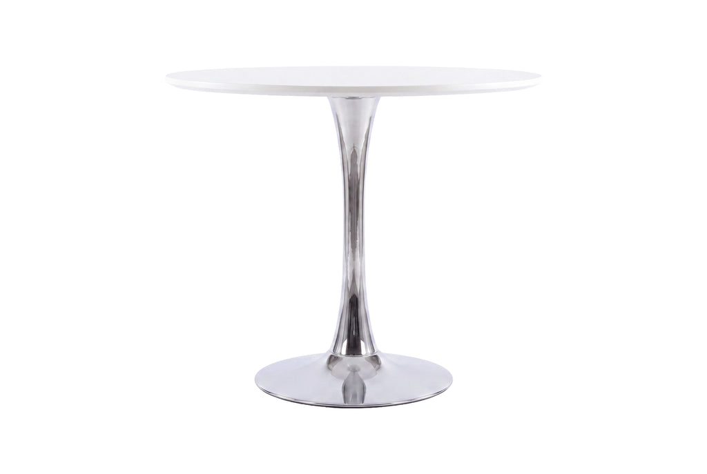 Hamden runt matbord Ø110 cm vit MDF och krom