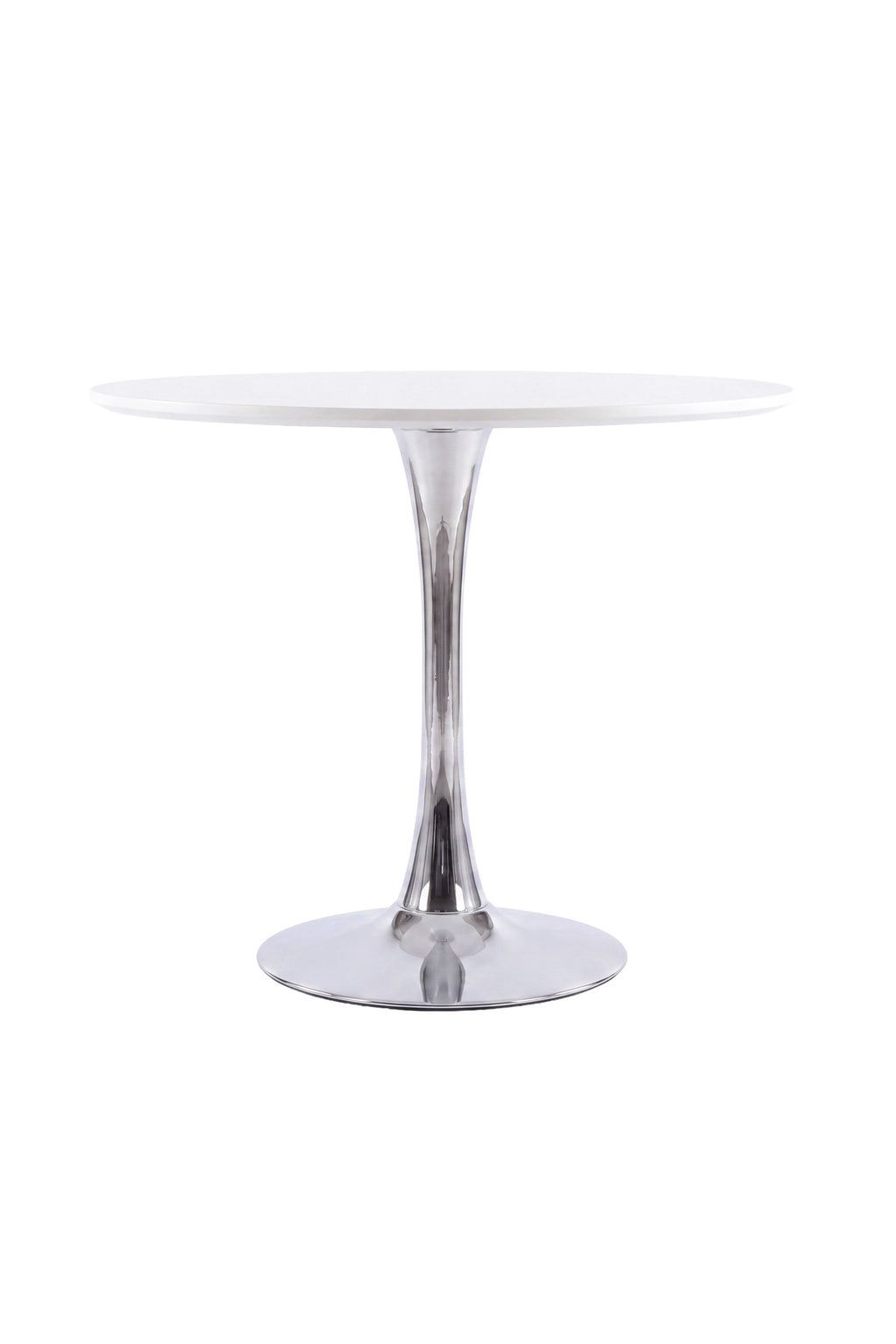 Hamden runt matbord Ø110 cm vit MDF och krom