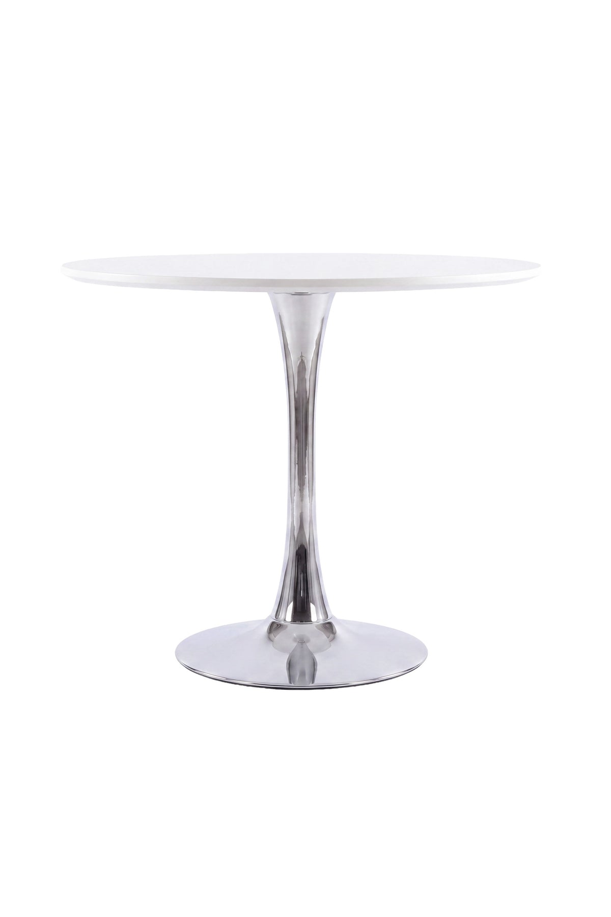 Hamden runt matbord Ø110 cm vit MDF och krom