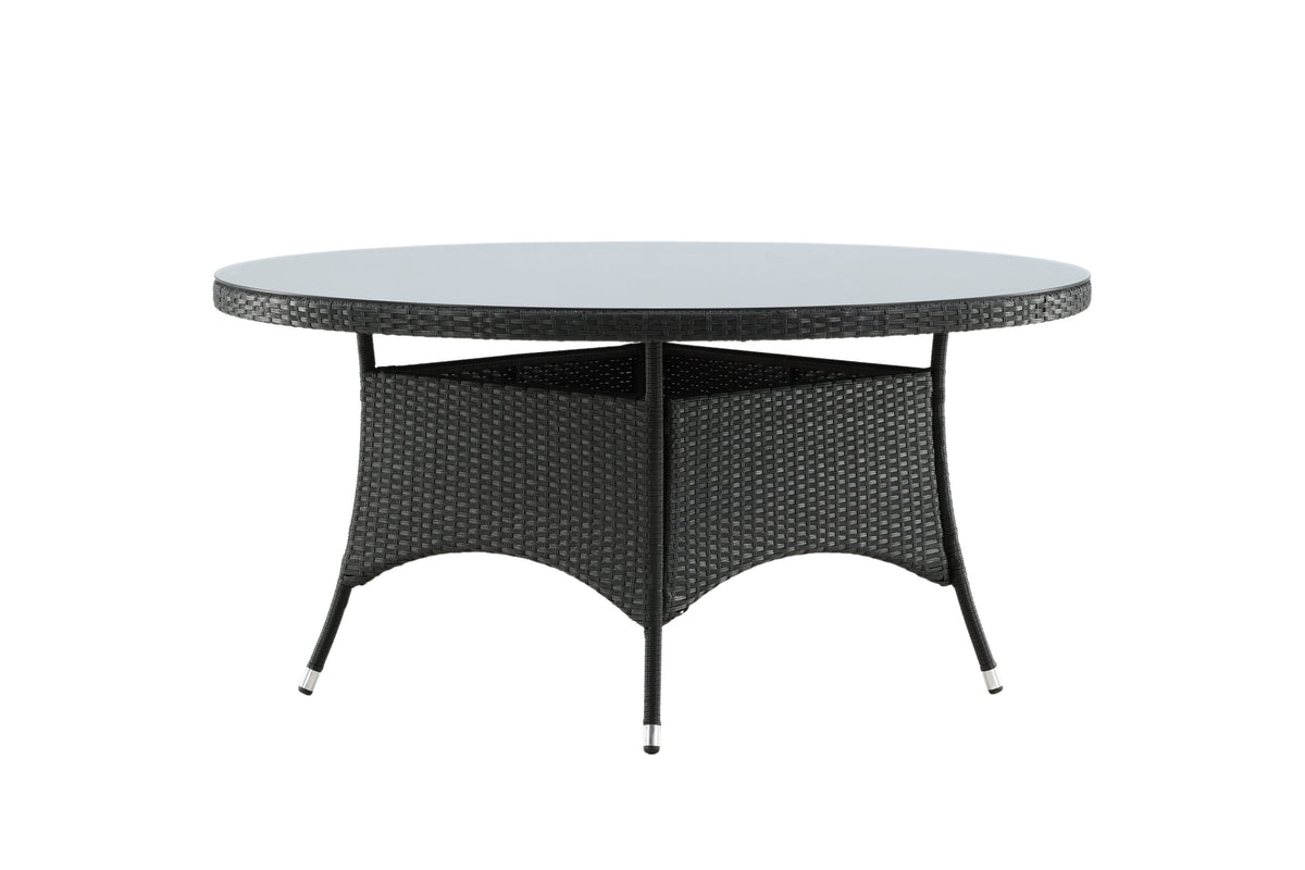 Volta runt matbord Ø 150 cm svart/glas