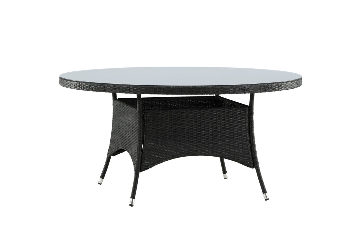 Volta runt matbord Ø 150 cm svart/glas