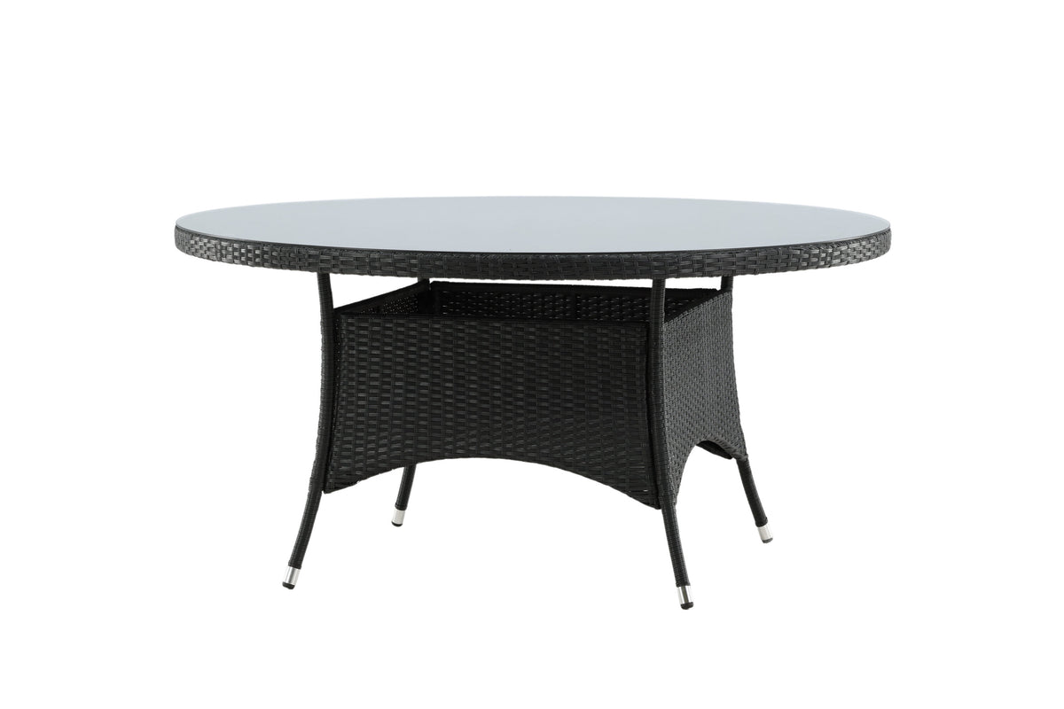 Volta runt matbord Ø 150 cm svart/glas