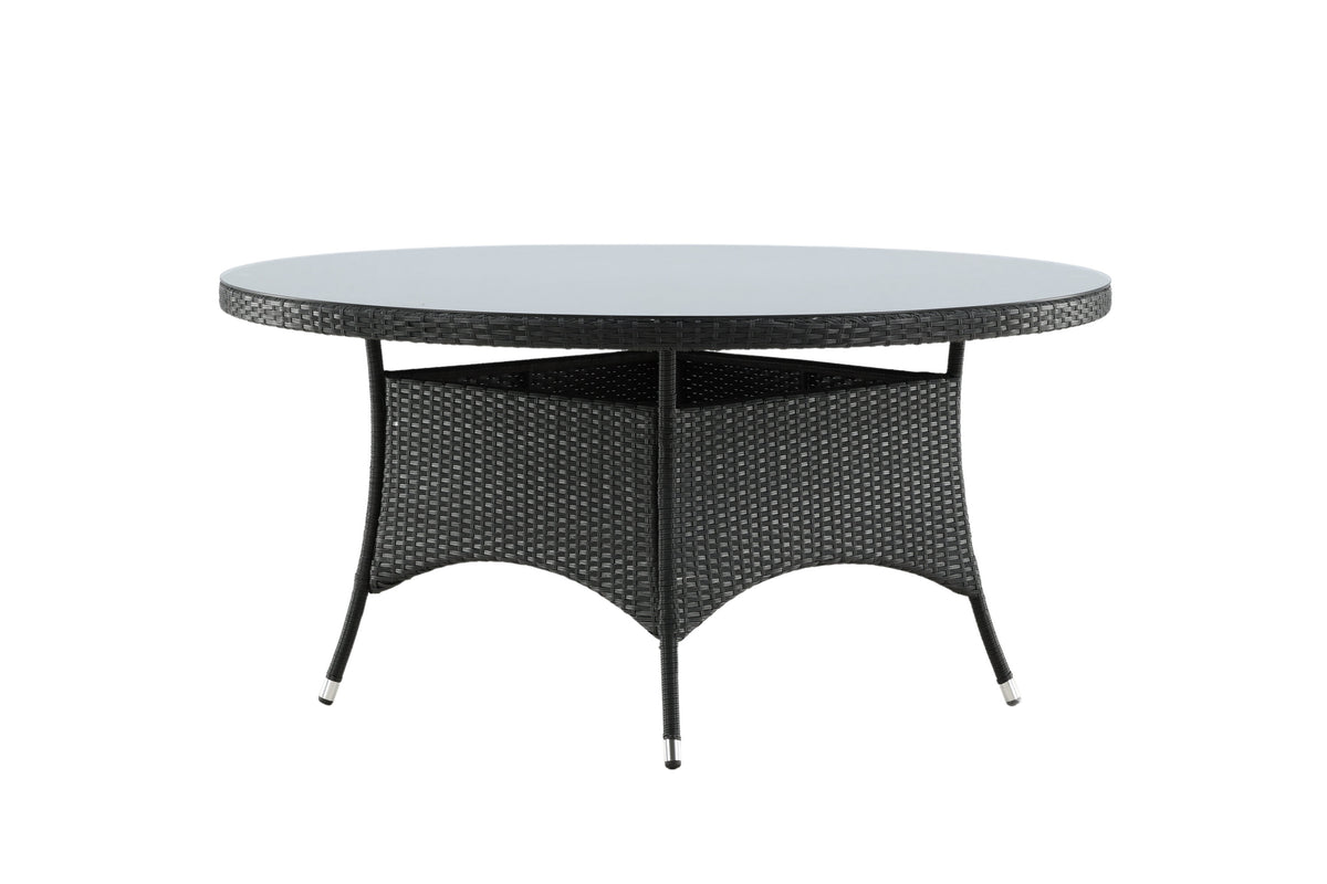 Volta runt matbord Ø 150 cm svart/glas