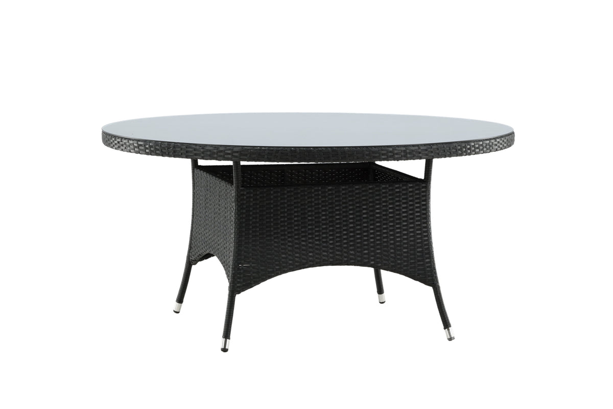 Volta runt matbord Ø 150 cm svart/glas