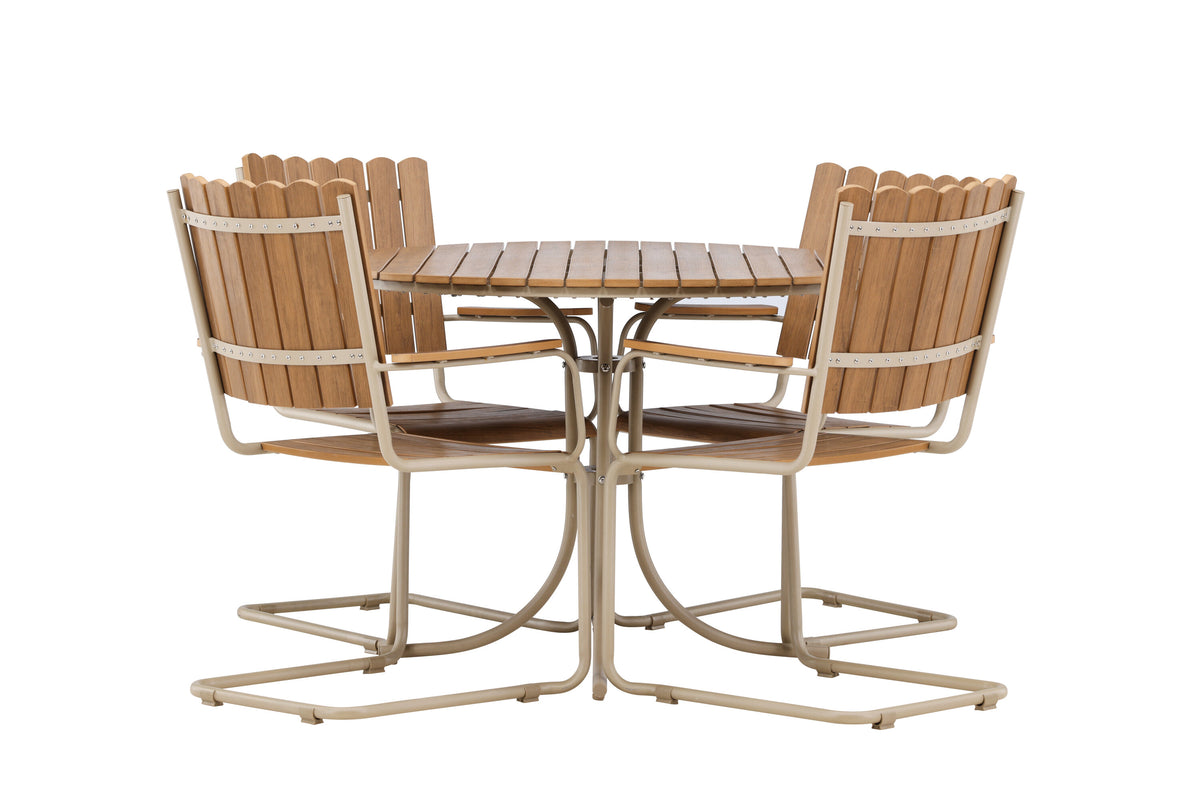 Holmsund matgrupp beige träimitation