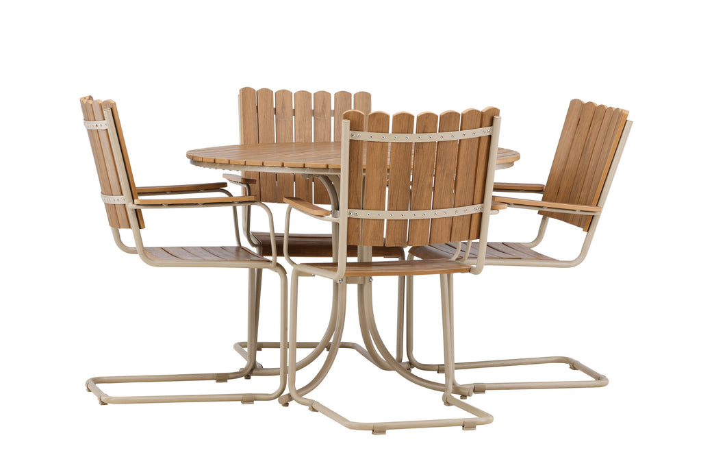 Holmsund matgrupp beige träimitation
