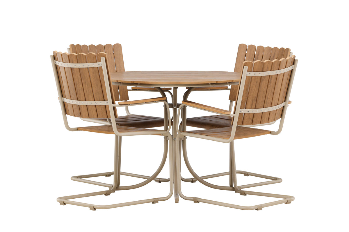 Holmsund matgrupp beige träimitation