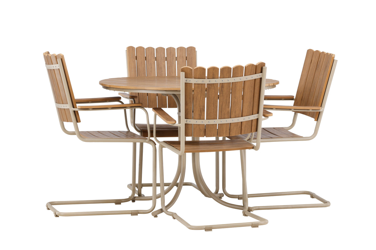 Holmsund matgrupp beige träimitation